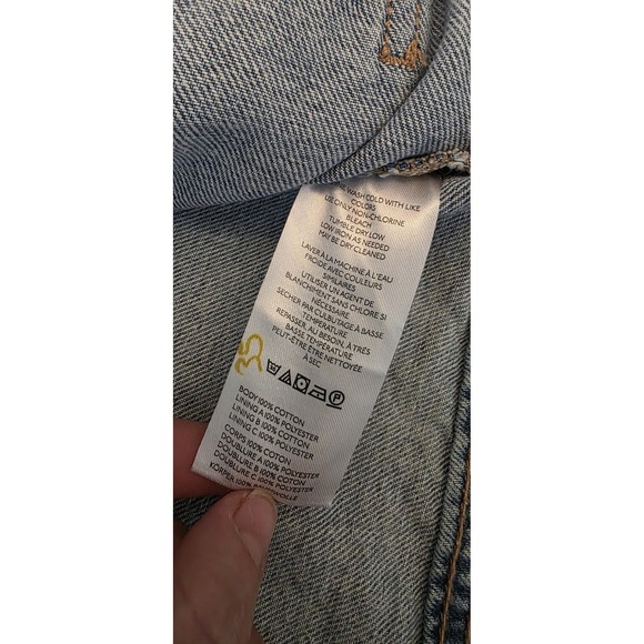 NWT Free People Suzy Denim Jacket We The Free Snap Pocket Oversize Sunny SideXL - Picture 12 of 12